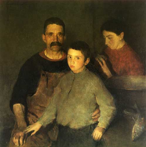 Charles W. Hawthorne, The Family, 1911 40 × 40 in Albright-Knox Art Gallery