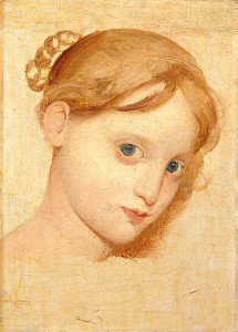 Head of a young blond girl with blue eyes (Laure-Zoega) - Jean Auguste Dominique Ingres
