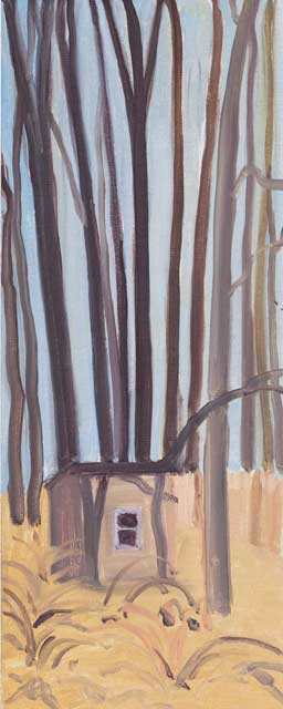 Winter Trees & Cabin Oil on Panel 10 X 4 inches 2014 