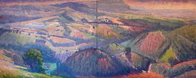 Large Umbrian Landscape oil on canvas, 48 x 120 inches, 2010-2011