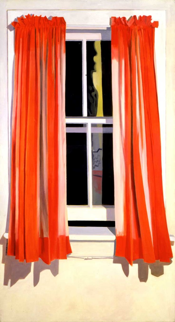 NIGHT WINDOW - RED 1972 Oil on linen 66 x 36 inches