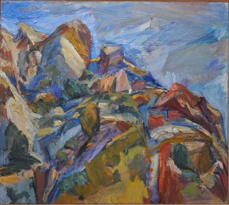 Coyote Canyon Eagles Nest Peak, oil on linen 32x36 inches 2013