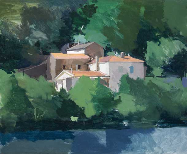Across the lake, Cevennes, 2013, 18 x 22 inches