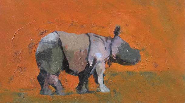 Rhinoceros, 2015, 2015, 41/2 x 8 inches