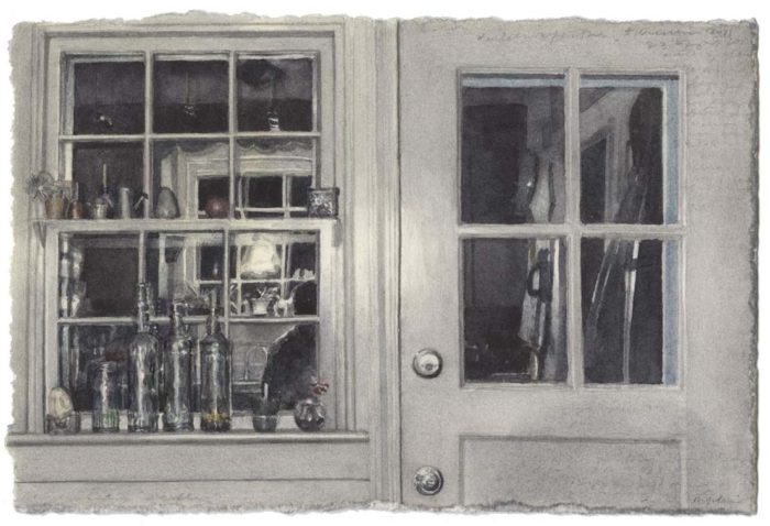 Kitchen Window with Reflections, 4 x 6" watercolor and graphite on Fabriano paper, 2011