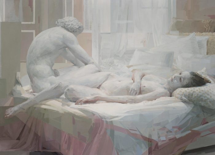 White Bed, 2016 Oil on linen, 55" x 76"