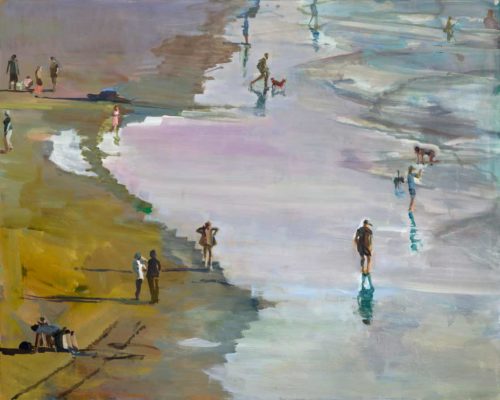 Evening Beach at Low tide, 48 X 60 inches, acrylic on canvas